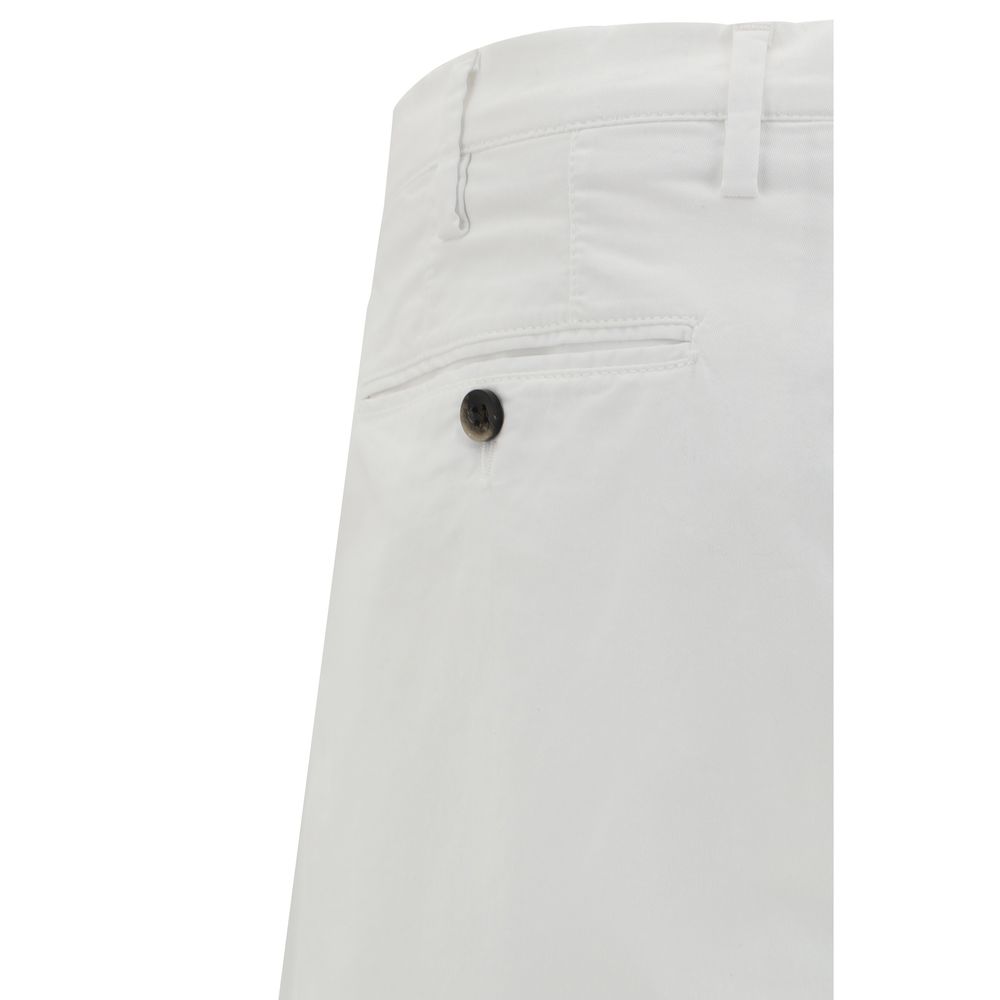 White Cotton Bermuda Shorts