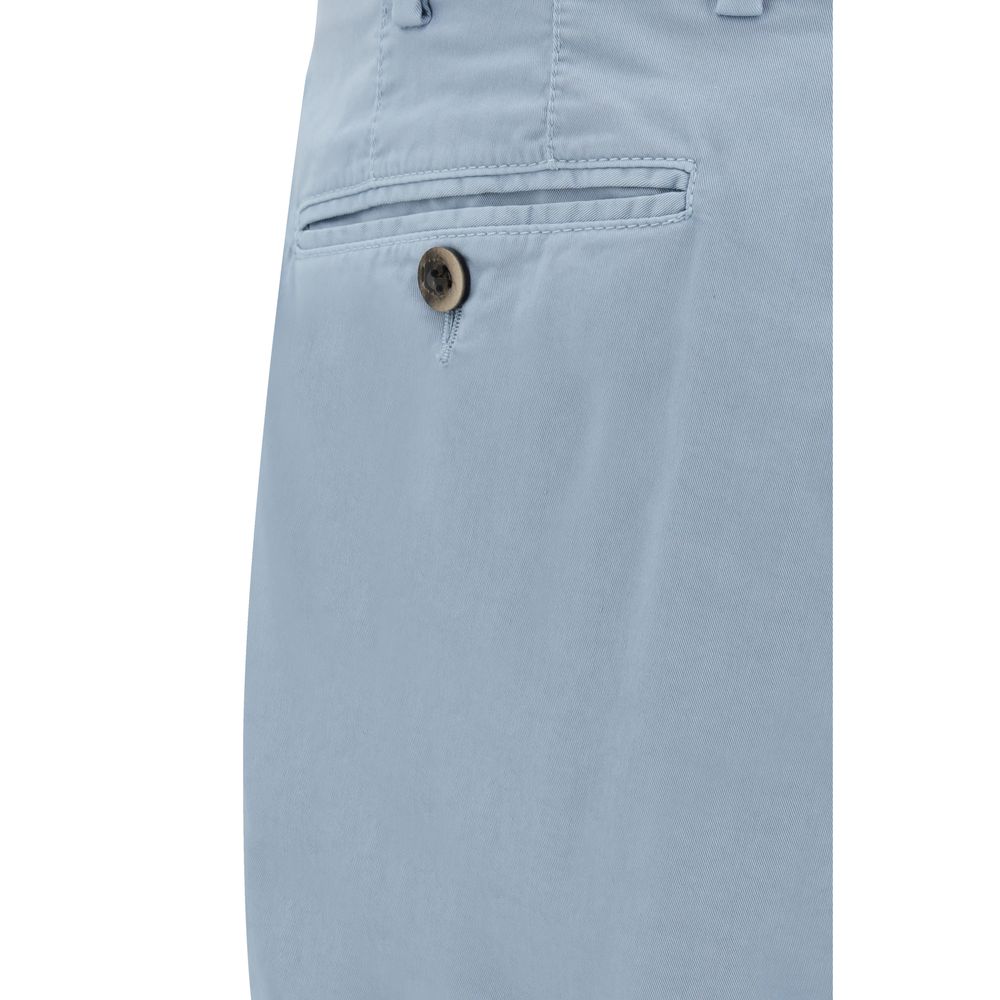 Light Blue Cotton Bermuda Shorts