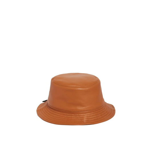 Brown Calfskin Bucket Hat