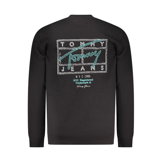 Black Cotton Men Sweatshirt