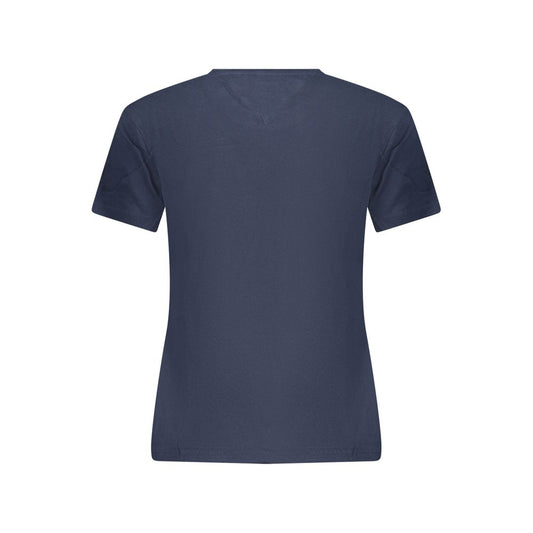 Blue Cotton Women T-Shirt