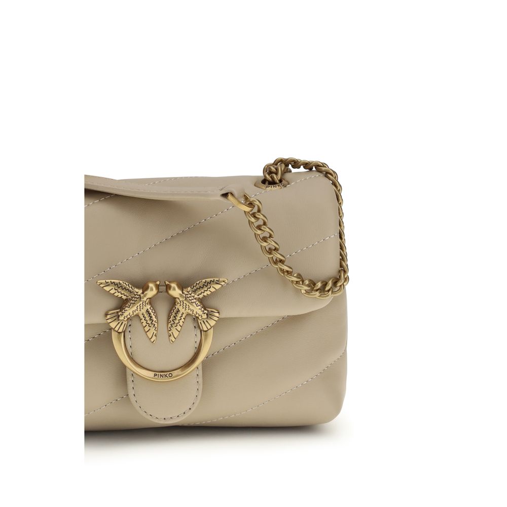 Beige Calf Leather Bos Taurus Shoulder Bag