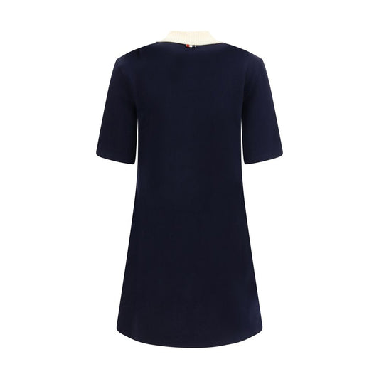 Blue Cotton Casual Dress