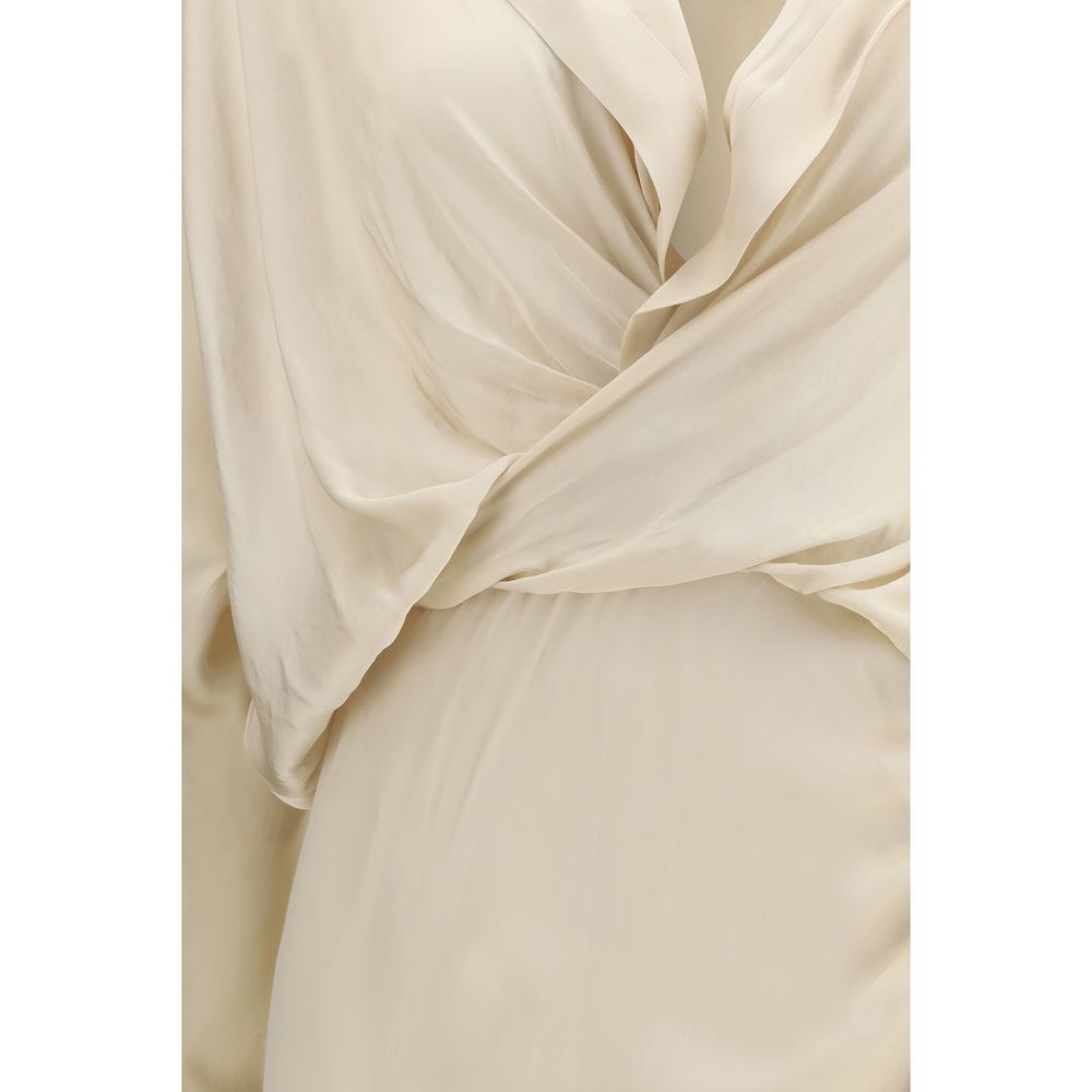 Beige Viscose Casual Dress