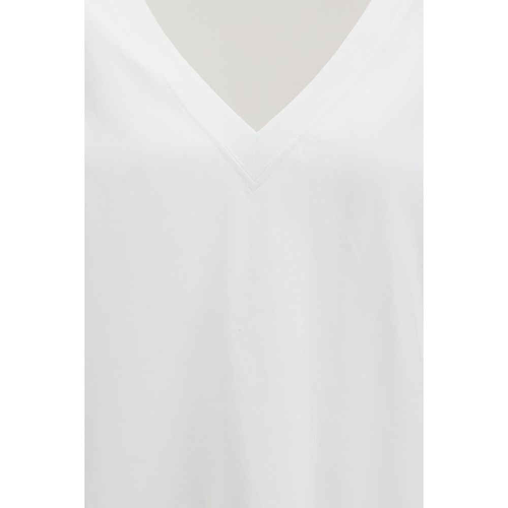 White Cotton Long Sleeve T-Shirt