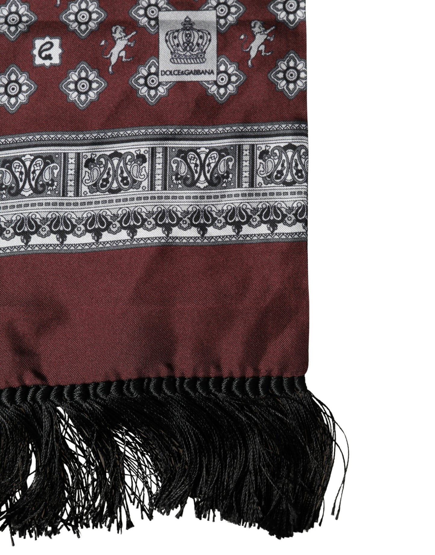 Bordeaux Silk Fringe Shawl Neck Wrap 142cm X 15.5cm Scarf