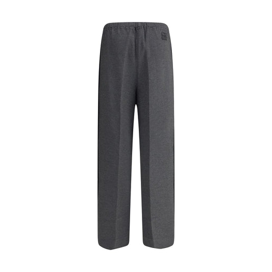 Gray Viscose Casual Pants