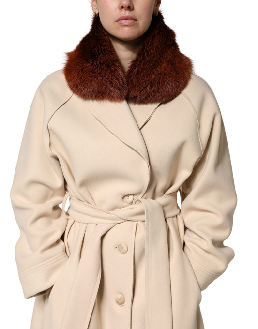 Brown Mink Fur Collar Women Neck Wrap 60cm x 14cm Scarf