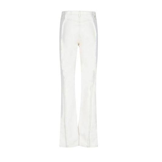 White Cotton Flared Jeans