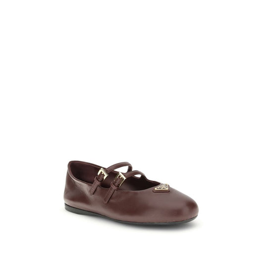 Bordeaux Calf Leather Bos Taurus Ballet Flats