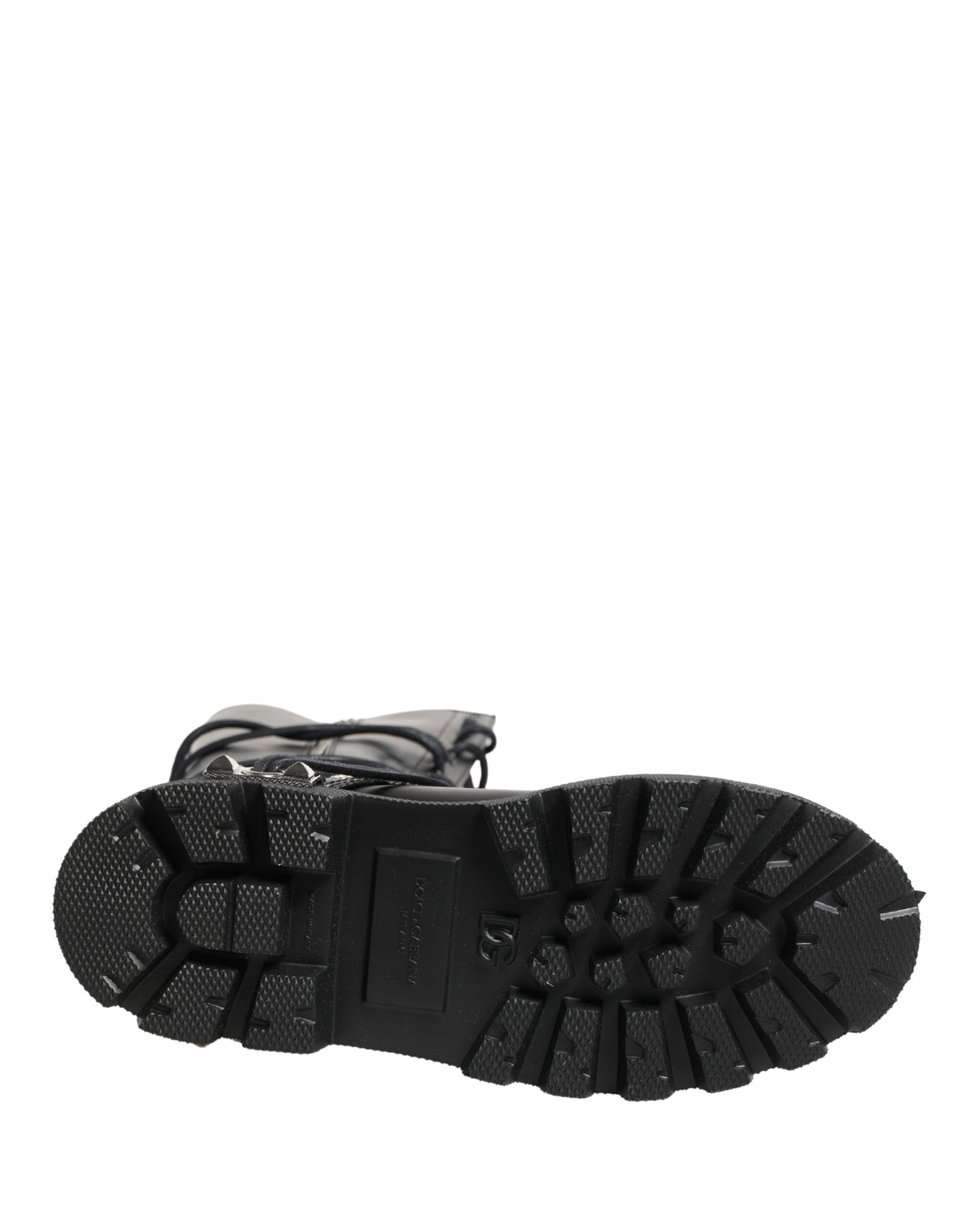 Black Leather Knee High Combat Boots Shoes