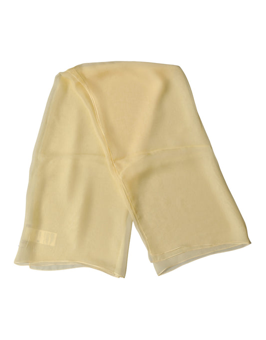 Light Yellow Silk Wrap Shawl Foulard 100cm x 99cm Scarf