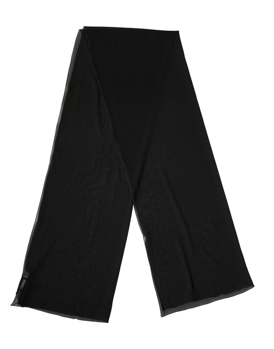 Black Silk Neck Wrap Shawl Stole 200cm x 64cm Scarf