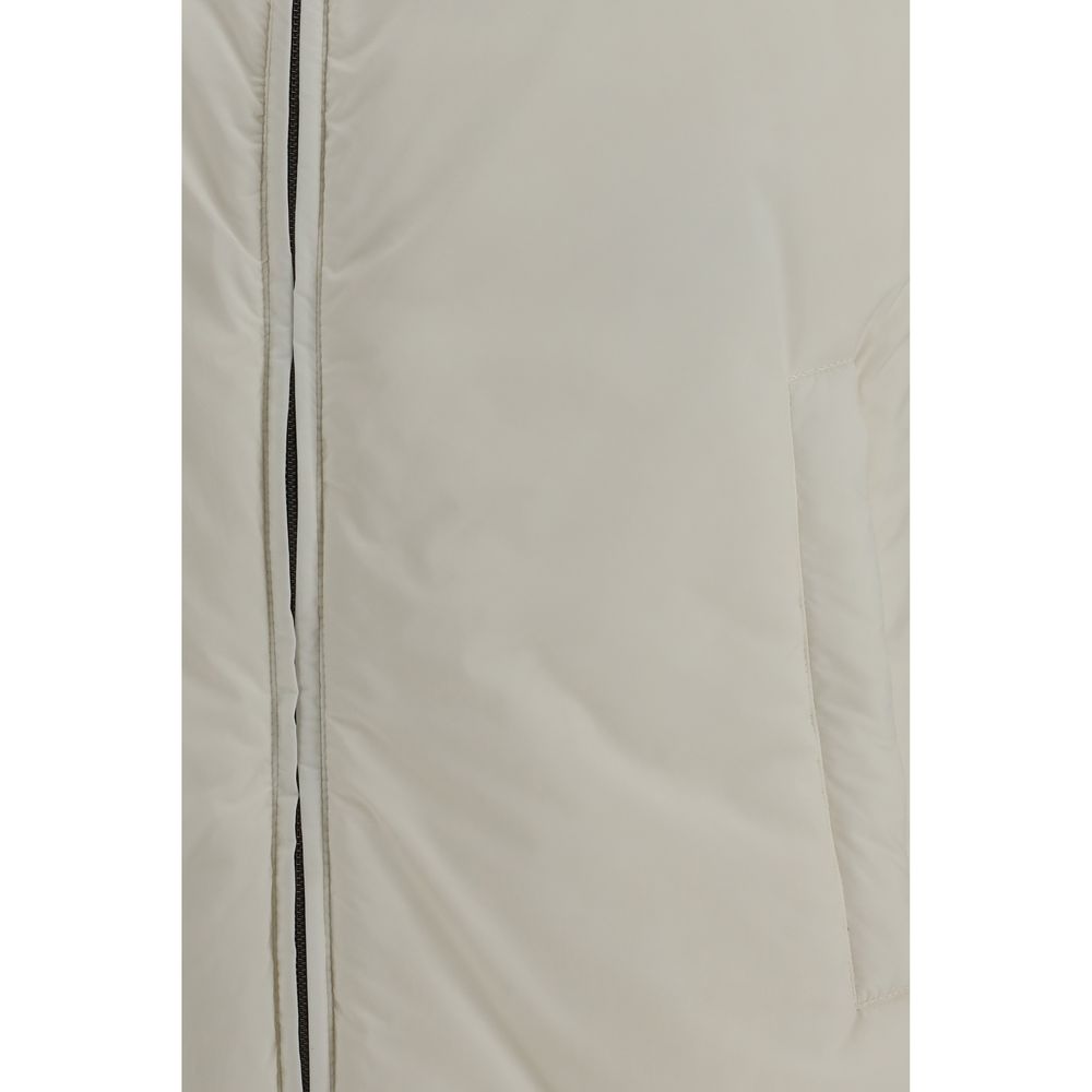 Beige Polyamide Sleveless Jacket