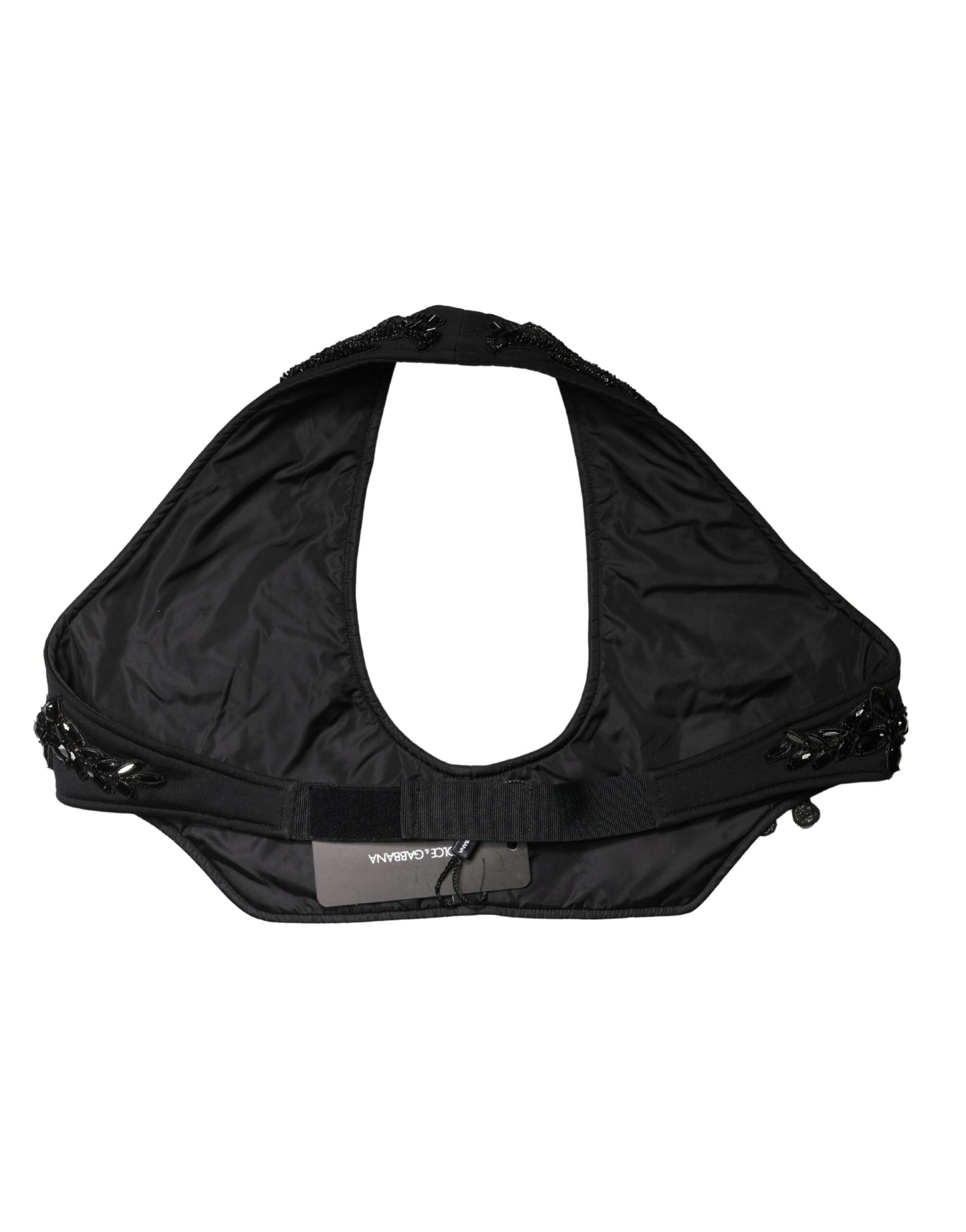 Black Crystal Embellished Crop Waistcoat One Size Vest