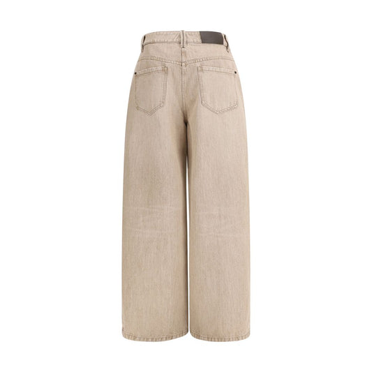 Beige Cotton Jeans Denim