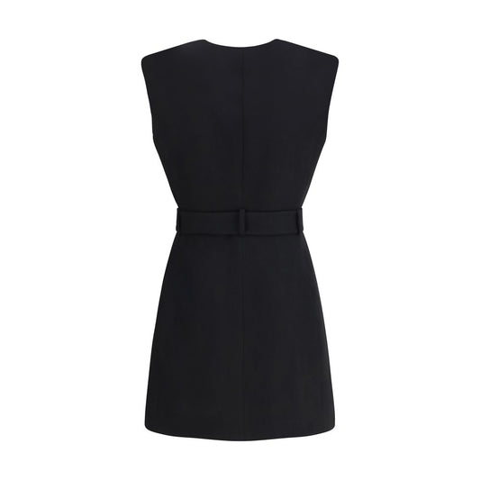 Black Fleece Wool Casual Dress