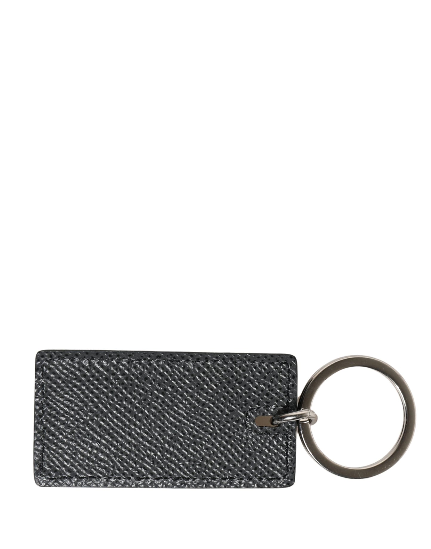 Black Calf Leather D&G Logo Metal Ring Keyring Keychain