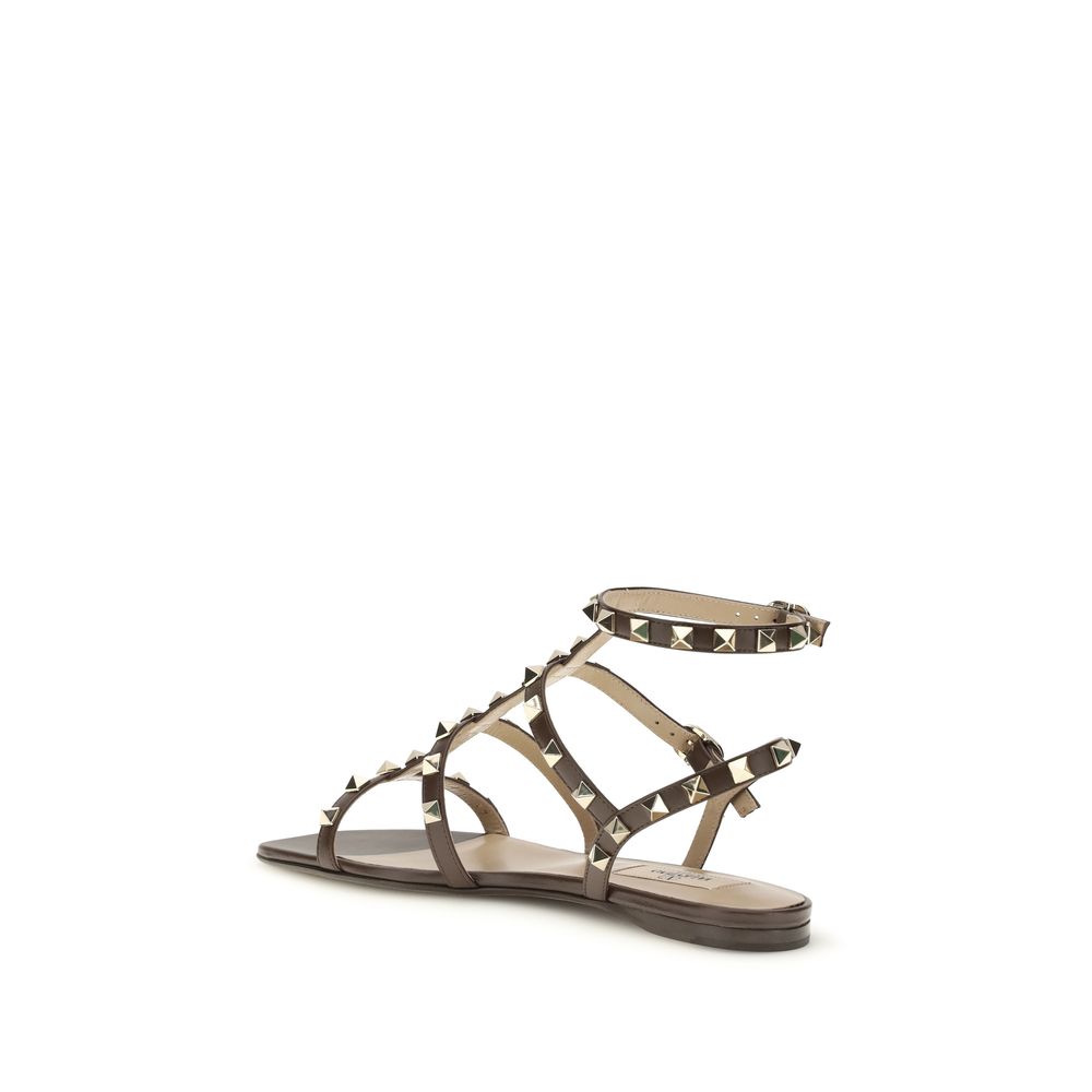Brown Calf Leather Bos Taurus Strap-On Sandals