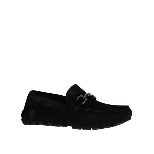 Black Leather Slip-On Loafers