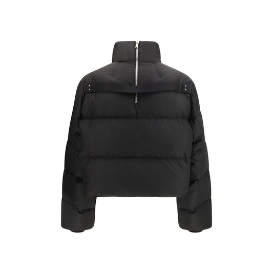 Black Polyester Full-Length Jacket