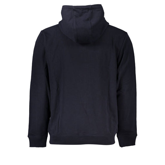 Blue Cotton Men's Hooded Sweatshirt