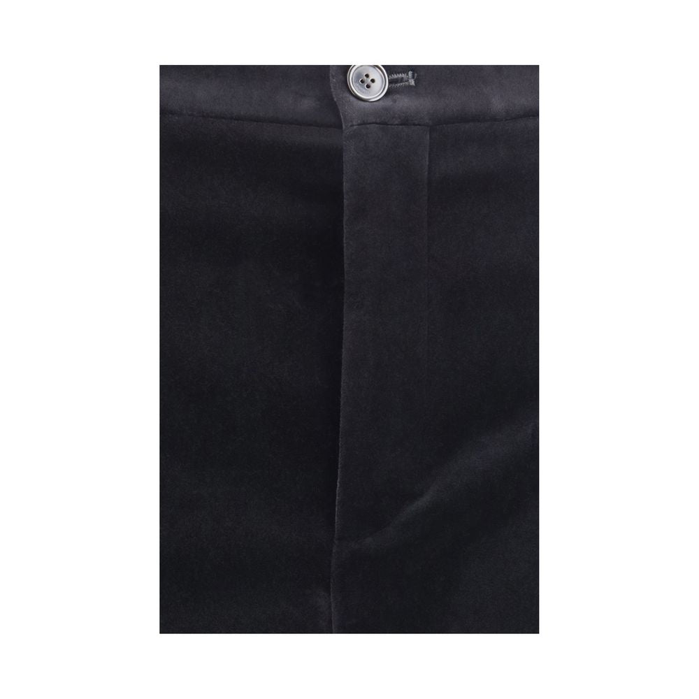Black Cotton Casual Pants