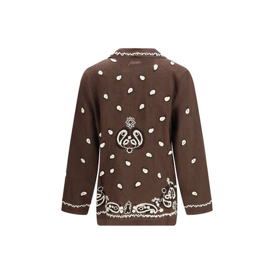 Brown Linen Pattern Shirt
