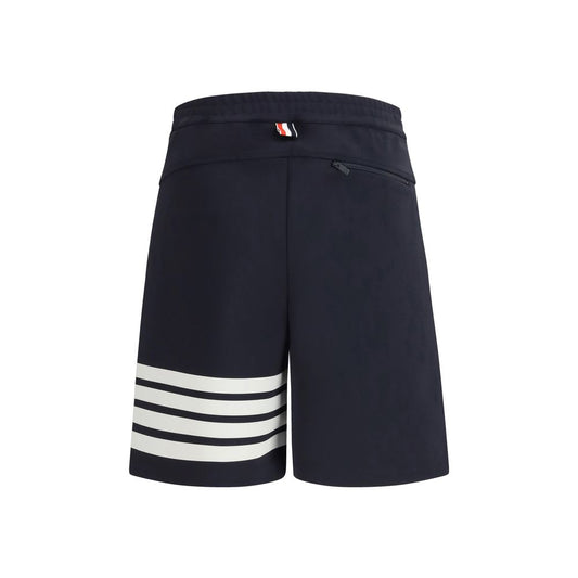 Blue Viscose Bermuda Shorts