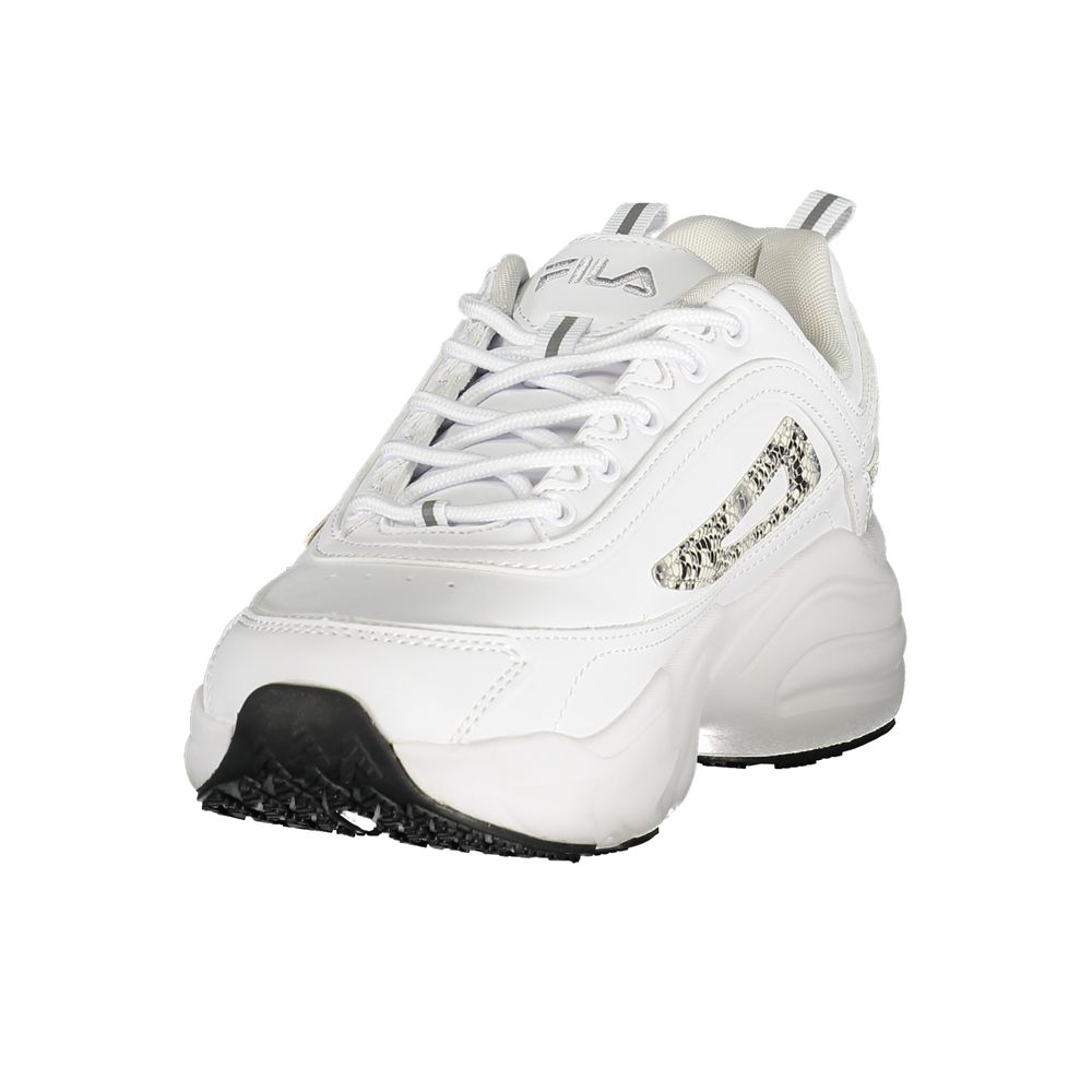 White Polyurethane Women Sneaker
