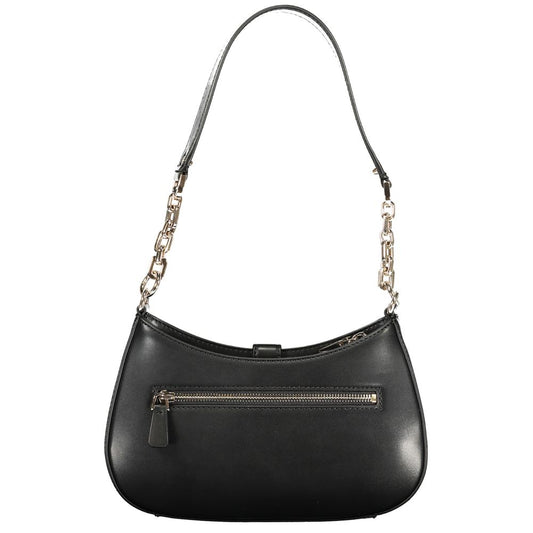 Black Polyurethane Women Handbag