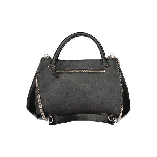 Black Polyurethane Women Handbag