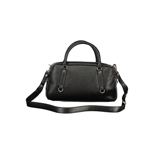 Black Polyurethane Women Handbag