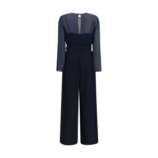 Blue Polyester Jumpsuit