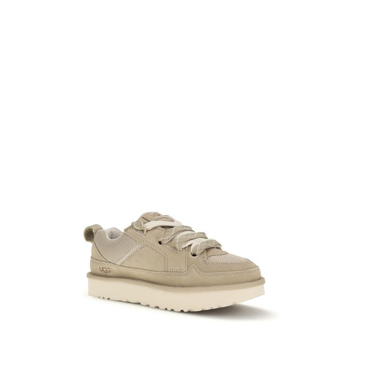 Beige Calf Leather Bos Taurus Low Top Sneakers