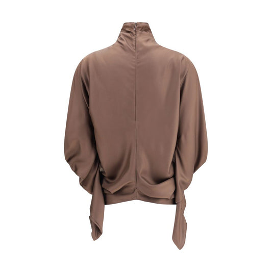 Brown Silk Blouse