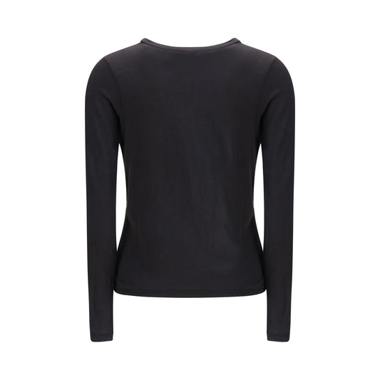 Black Cotton Long Sleeve T-Shirt