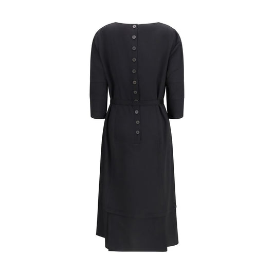 Black Wool Casual Dress