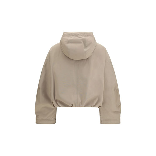 Beige Polyester Shell Jacket