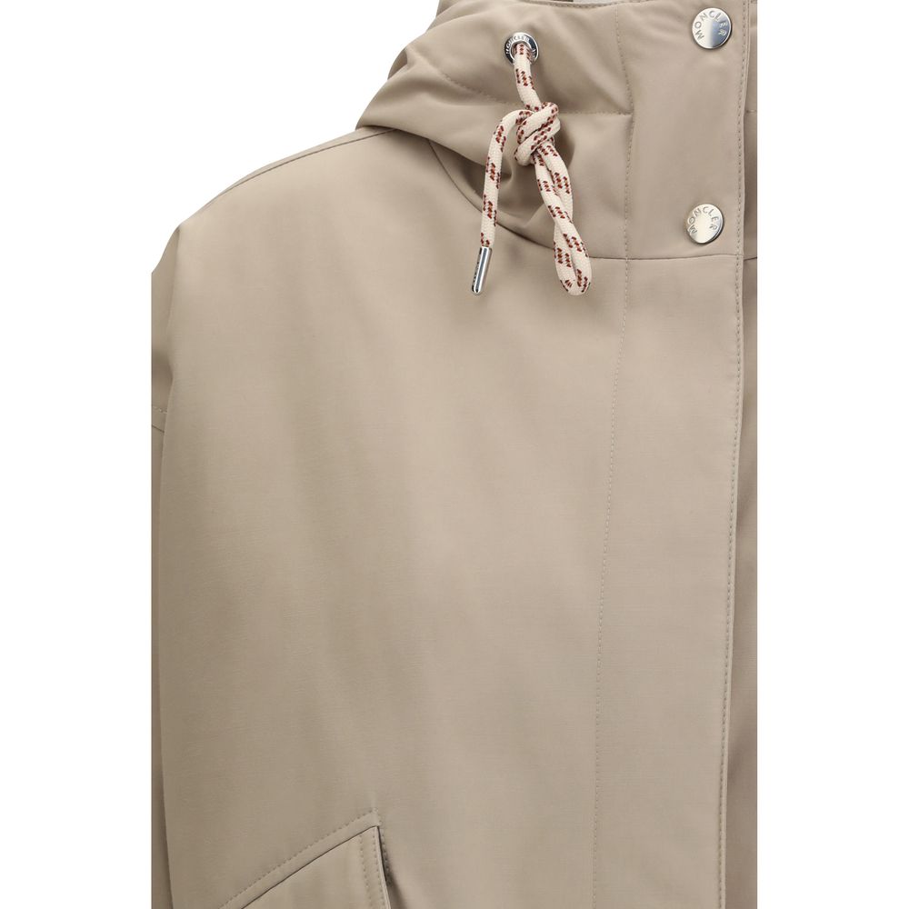Beige Polyester Shell Jacket