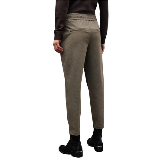 Brown Polyester Casual Pants