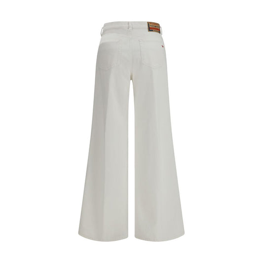 White Cotton Flared Jeans