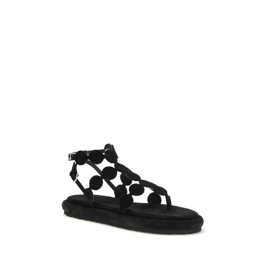 Black Calf Leather Bos Taurus Platform Sandals