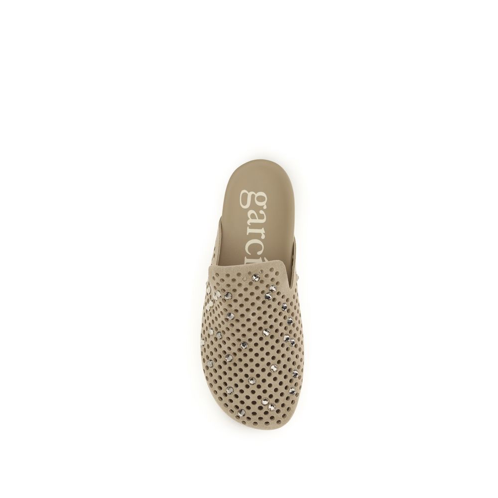 Beige Calf Leather Bos Taurus Mules