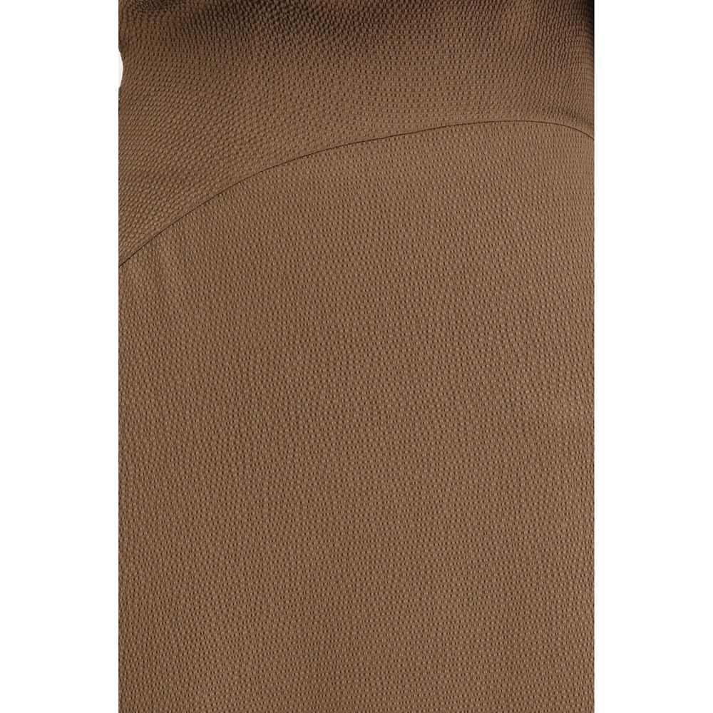 Brown Silk Casual Dress