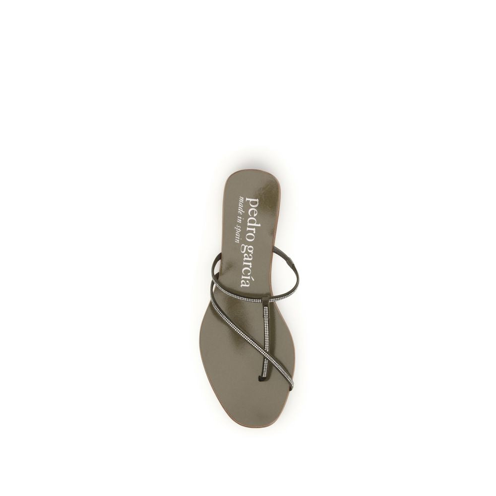 Brown Calf Leather Bos Taurus Flat Sandals