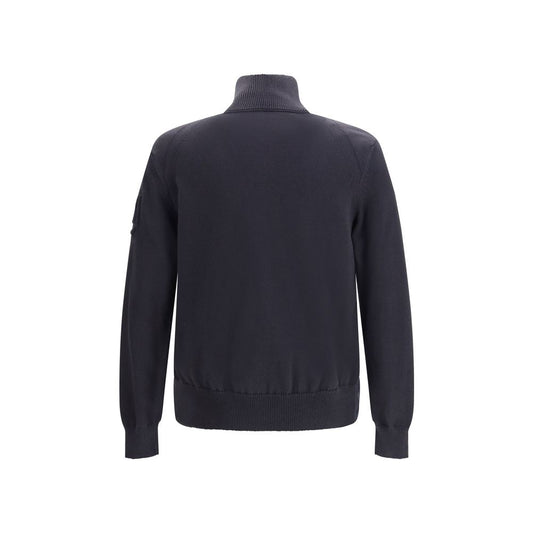 Blue Cotton Full-Length Jacket