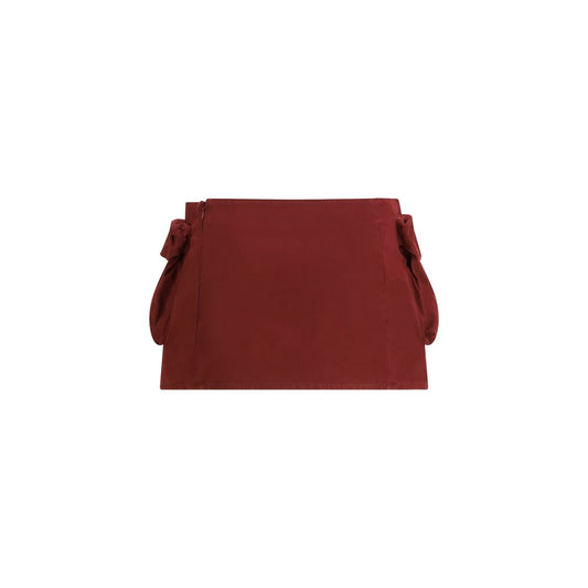 Bordeaux Cotton Mini Skirt