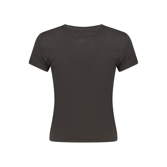 Black Cotton Women T-Shirt