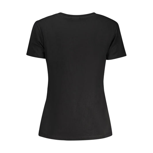 Black Cotton Women T-Shirt